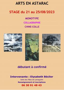 Affiche stage monotype 08 2023